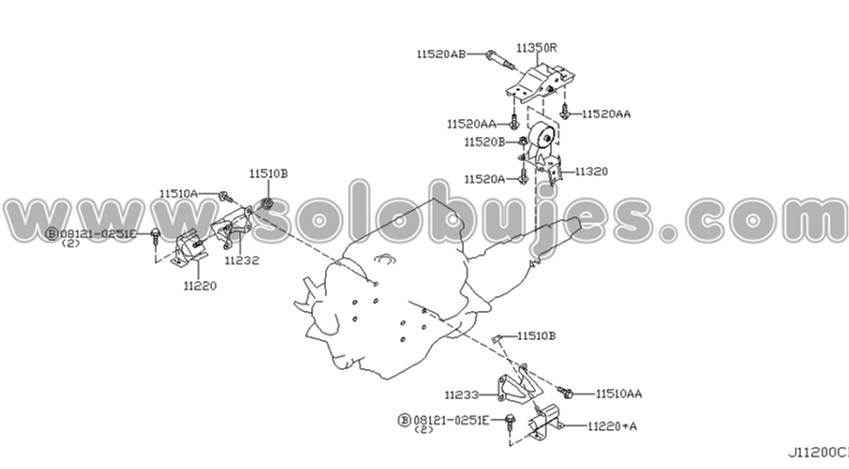 Soporte motor izquierdo Urvan 2002 catalogo