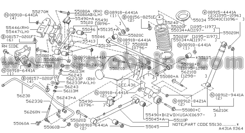 Buje templete transversal Pathfinder 1998 catalogo