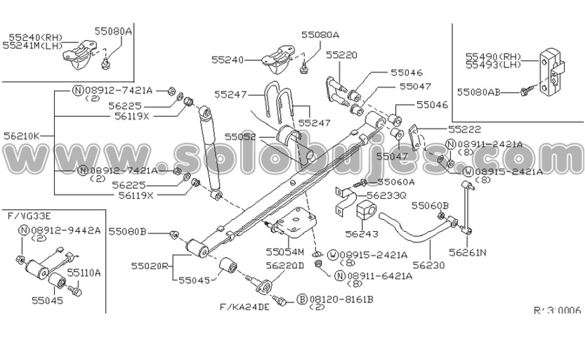 Caucho estabilizadora trasero D22 2001 catalogo