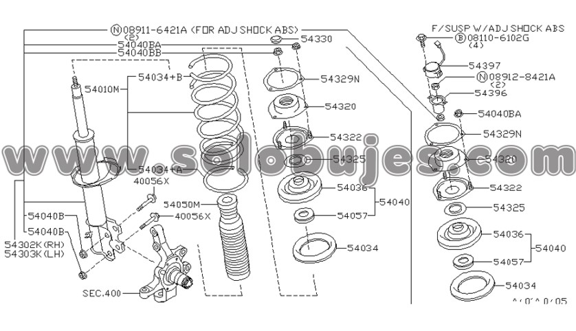 Soporte amortiguador Pathfinder 1998 catalogo