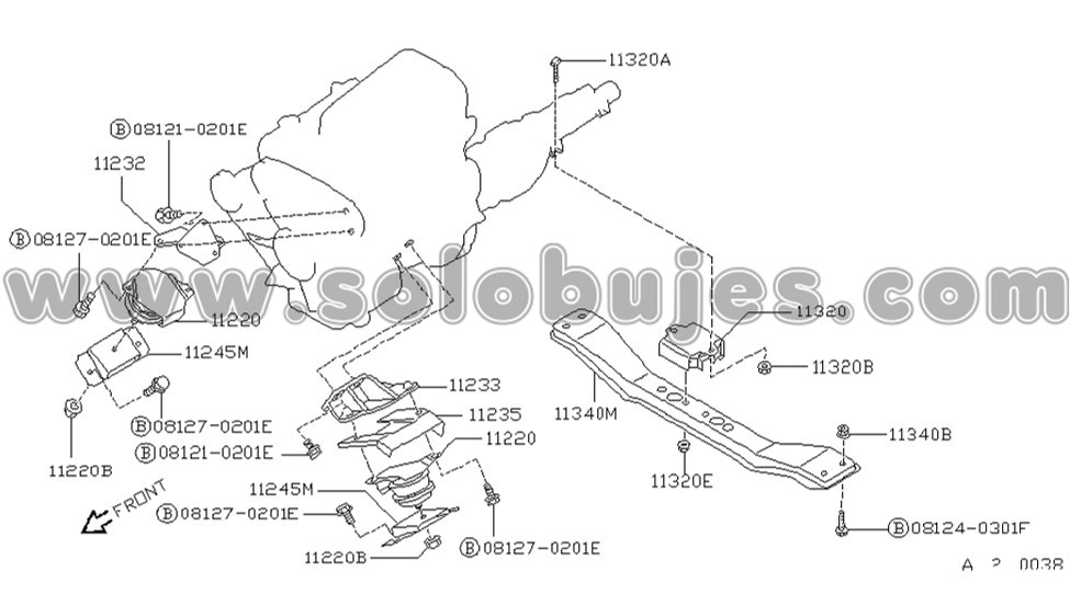 Soporte motor Pathfinder 1993 catalogo