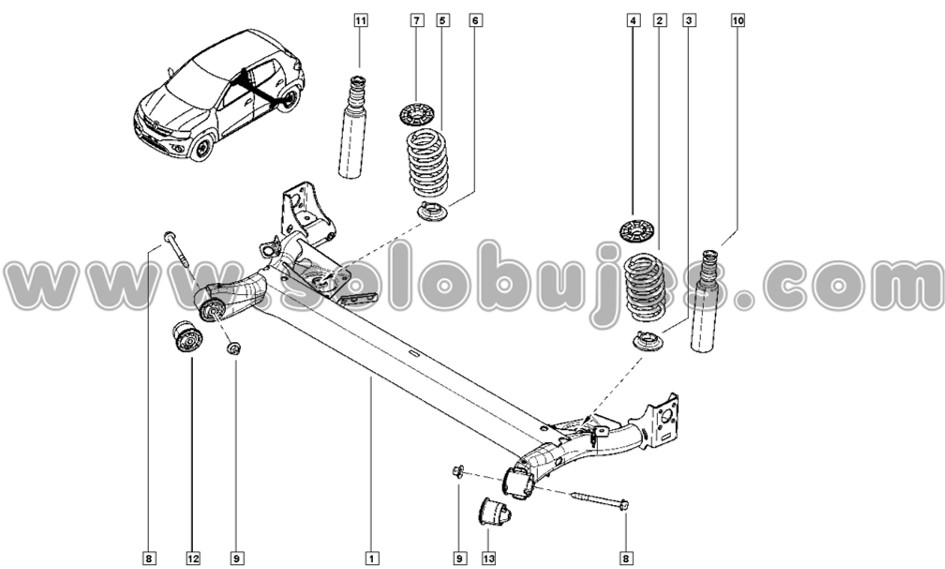 Buje puente Kwid 2019 catalogo