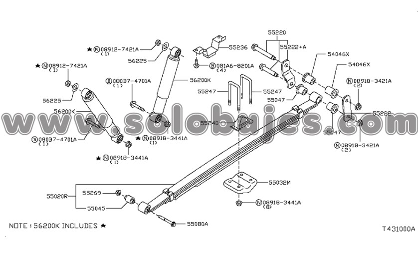 Buje muelle trasero D21 2002 catalogo