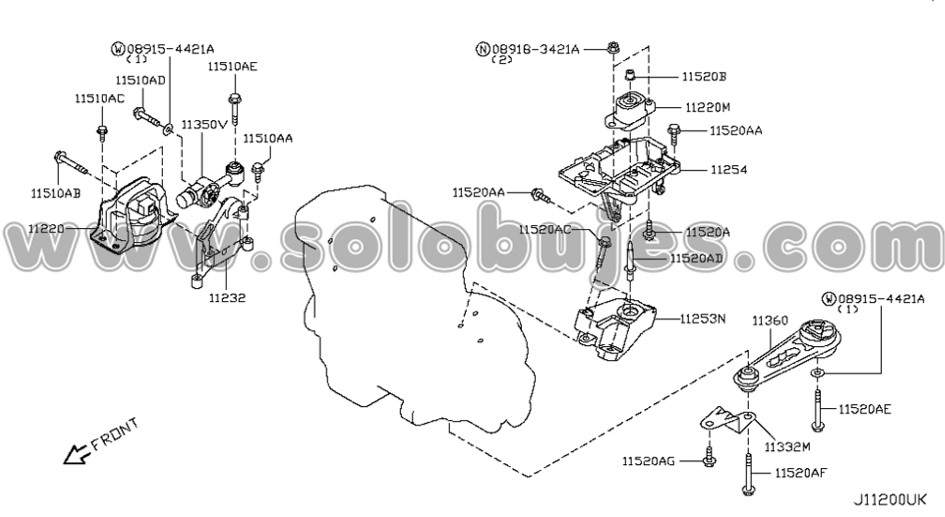 Buje soporte motor derecho Tiida 2013 catalogo