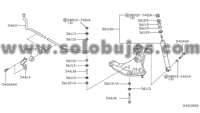 Caucho estabilizadora D21 2002 catalogo