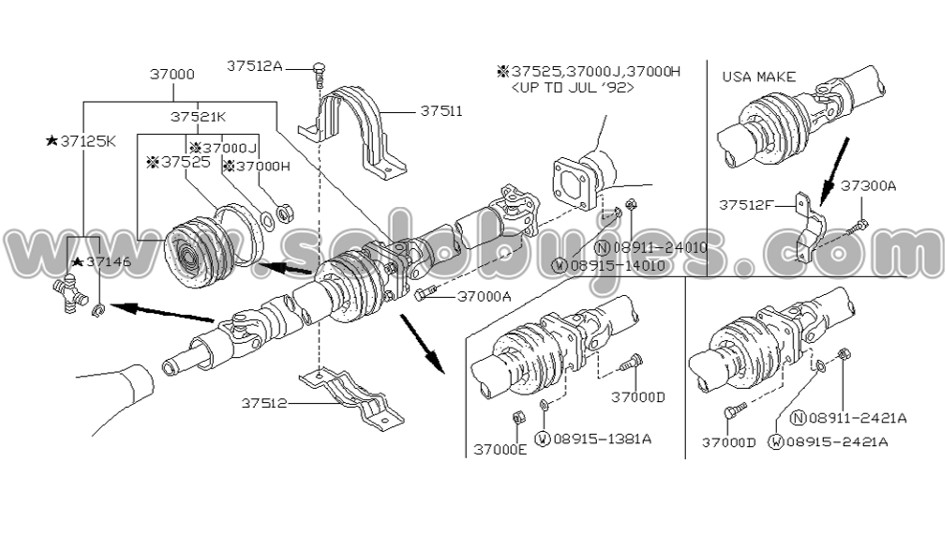 Soporte cardan D21 4x2 1997 catalogo