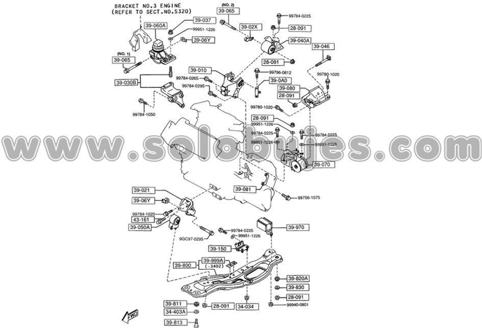 Soporte motor delantero Milenio 1998 catalogo