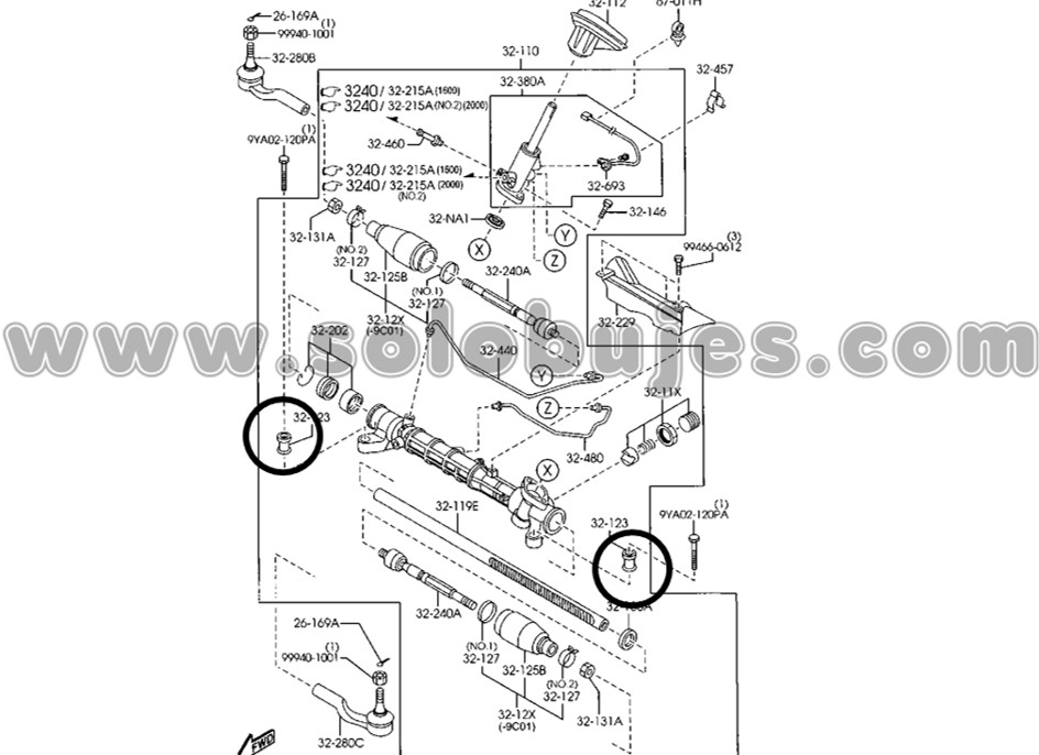 Buje direccion Mazda3 2014 catalogo