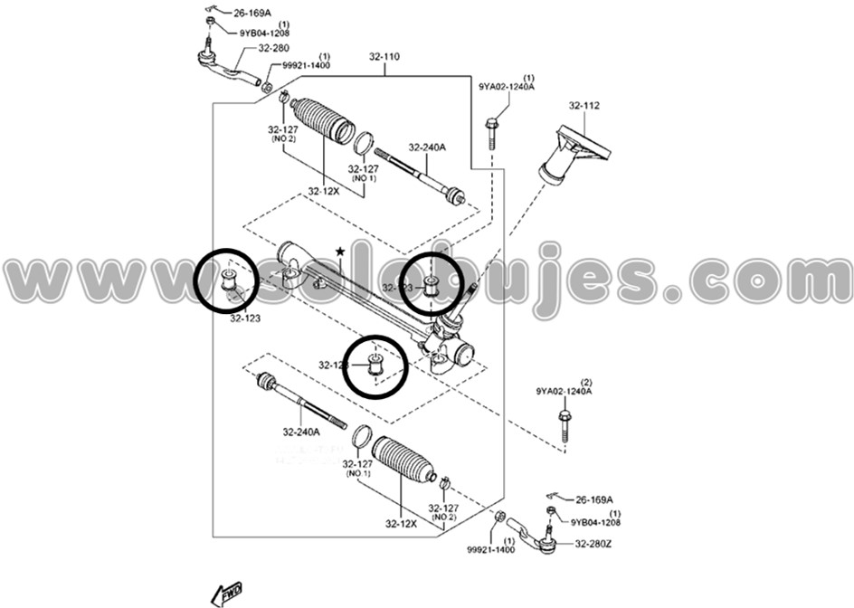 Buje direccion Mazda3 2016 catalogo