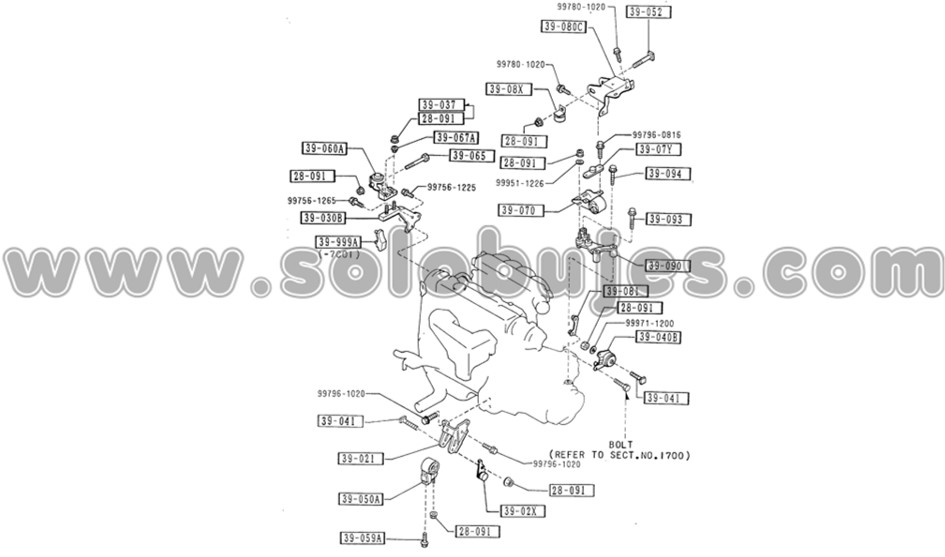 Buje soporte caja 626 1994 catalogo