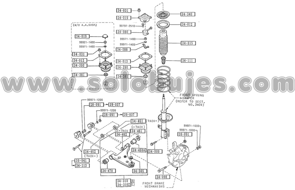 Buje tijera Mazda 626 1990 catalogo