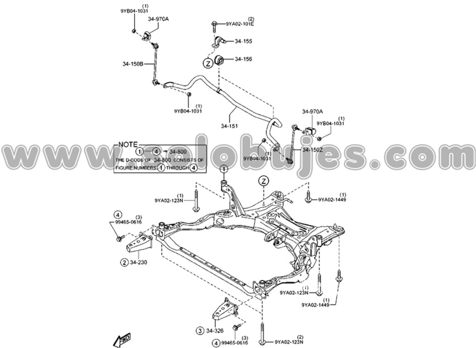 Muñeco delantero derecho Mazda3 2016 catalogo