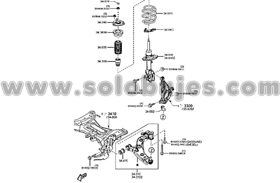 Soporte amortiguador CX5 2015 catalogo