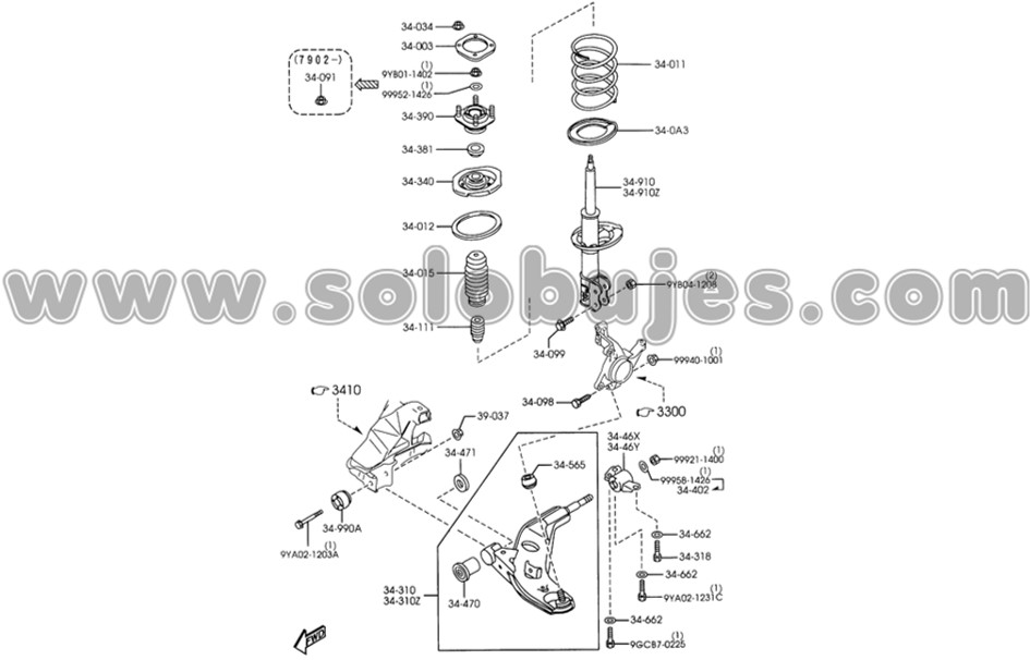 Soporte amortiguador Milenio 1999 catalogo