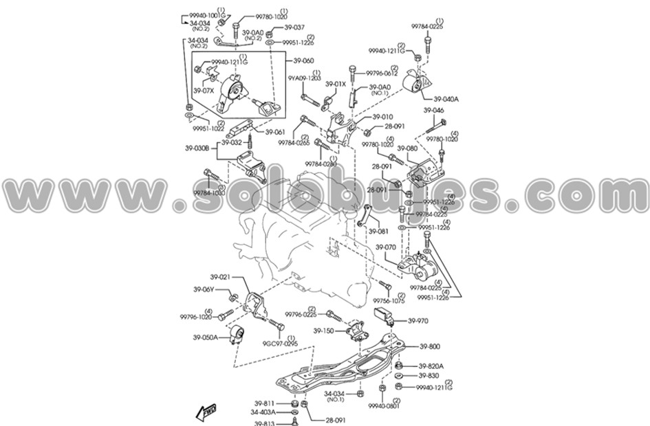 Soporte motor derecho 626 2001 catalogo