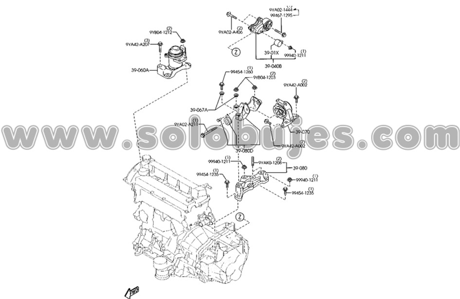 Soporte motor derecho CX7 2009 catalogo