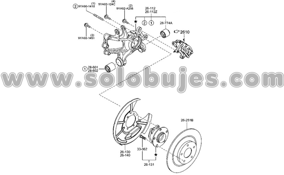 Buje portamangueta Mazda6 2016 catalogo