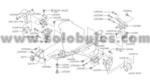 Buje soporte motor izquierdo Bluebird 1993 catalogo