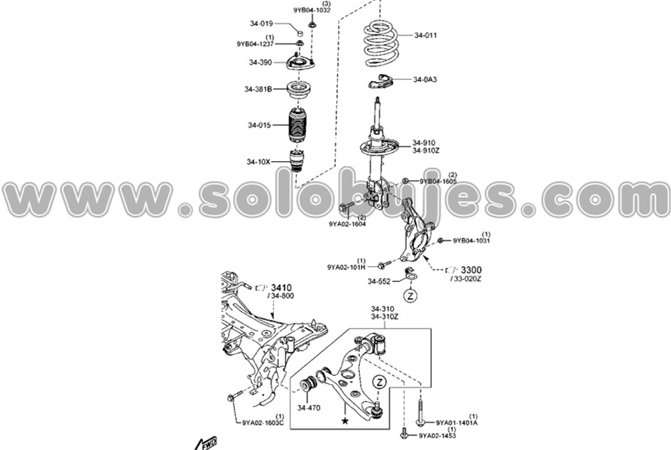 Buje soporte tijera Mazda6 2020 catalogo