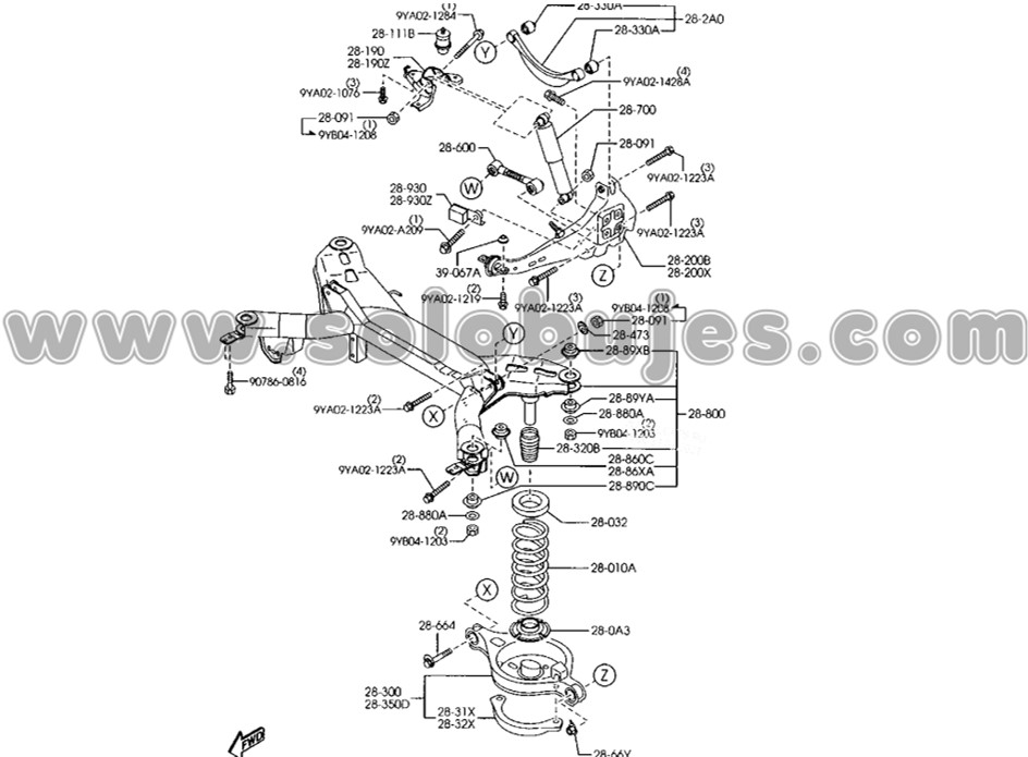 Buje tijera trasera Mazda6 2011 catalogo