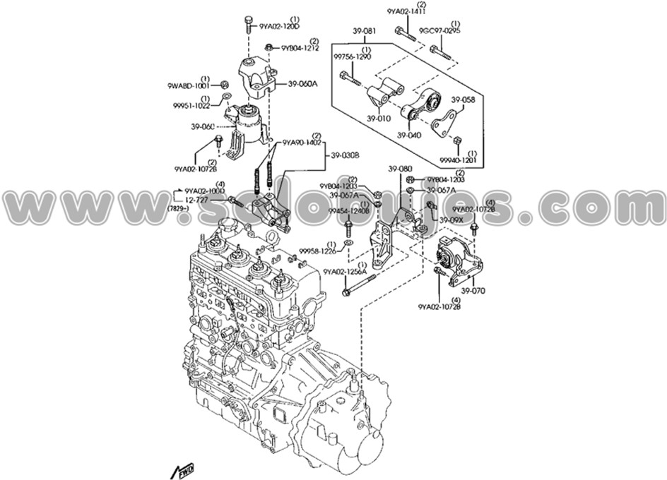 Soporte caja Mazda6 2005 catalogo