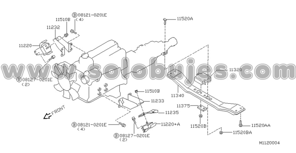 Soporte caja Terrano 1997 catalogo