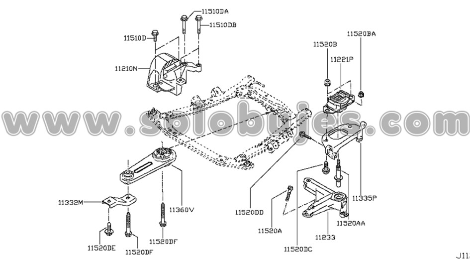 Soporte motor derecho Almera 2012 catalogo