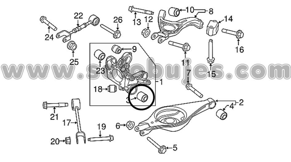 Buje portamangueta Ford Explorer 2015 catalogo