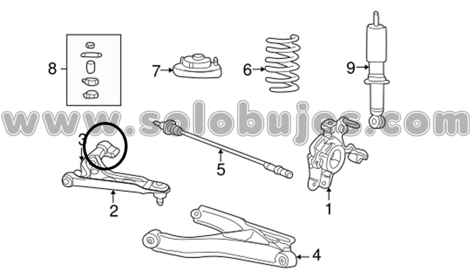 Buje puño tijera trasera Explorer 2002 catalogo