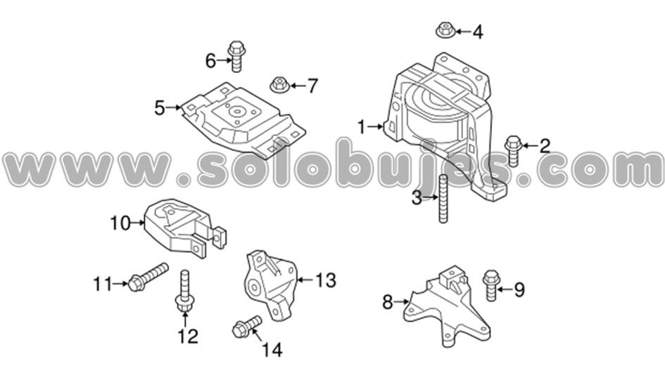 Buje soporte motor Escape 2014 catalogo