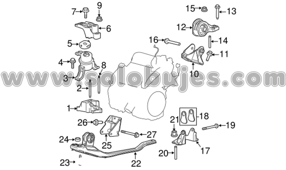 Buje soporte motor delantero Escape 2008 catalogo