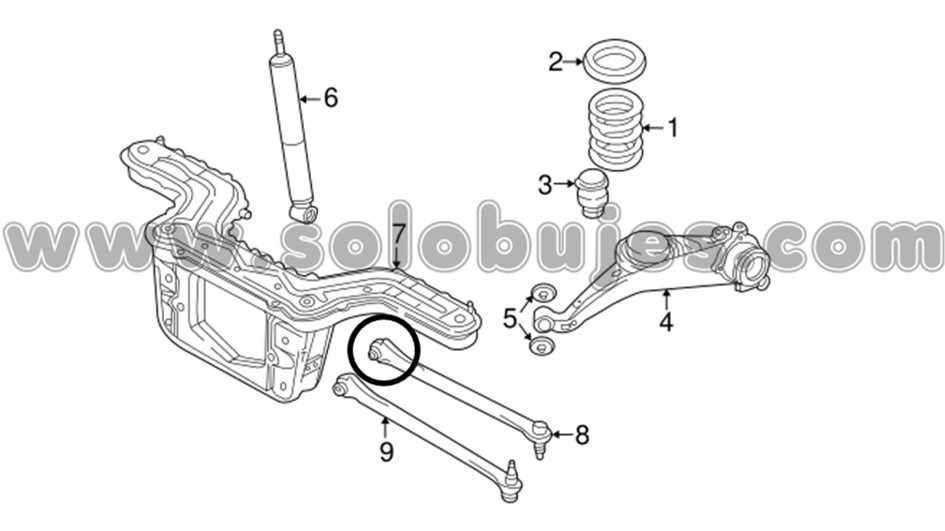 Buje tijera trasera Ford Escape 2006 catalogo