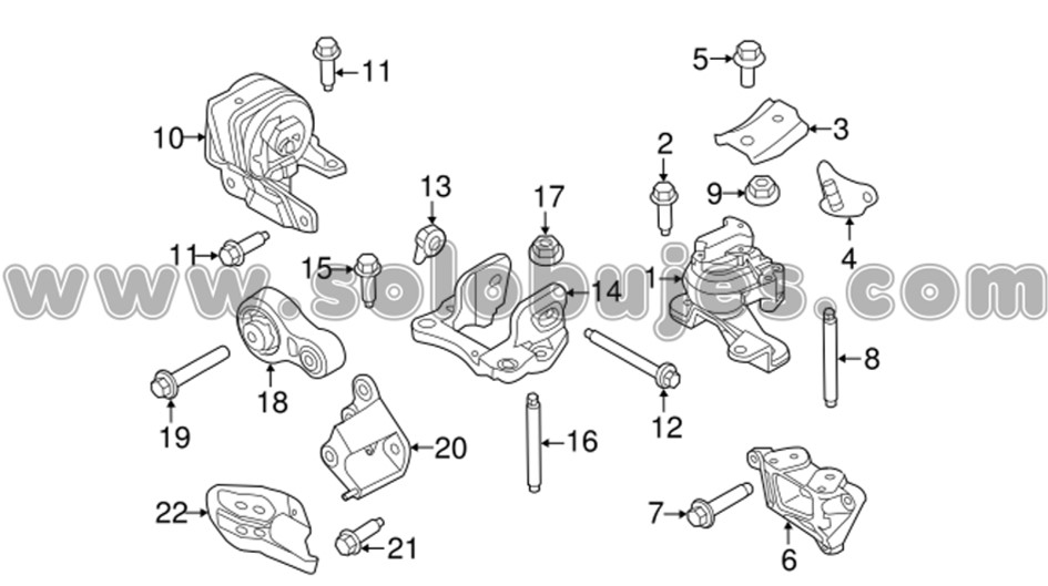 Soporte motor trasero Edge 2012 catalogo