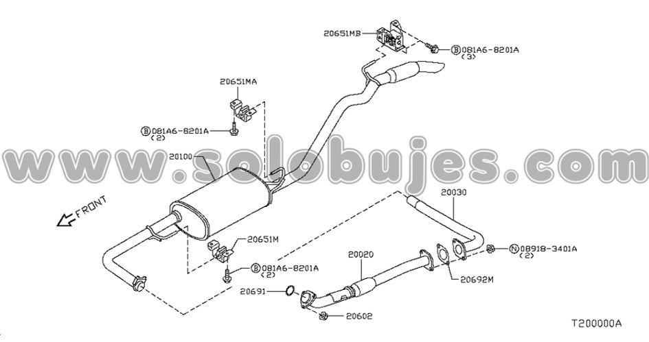 Soporte exosto Navara 2014 catalogo