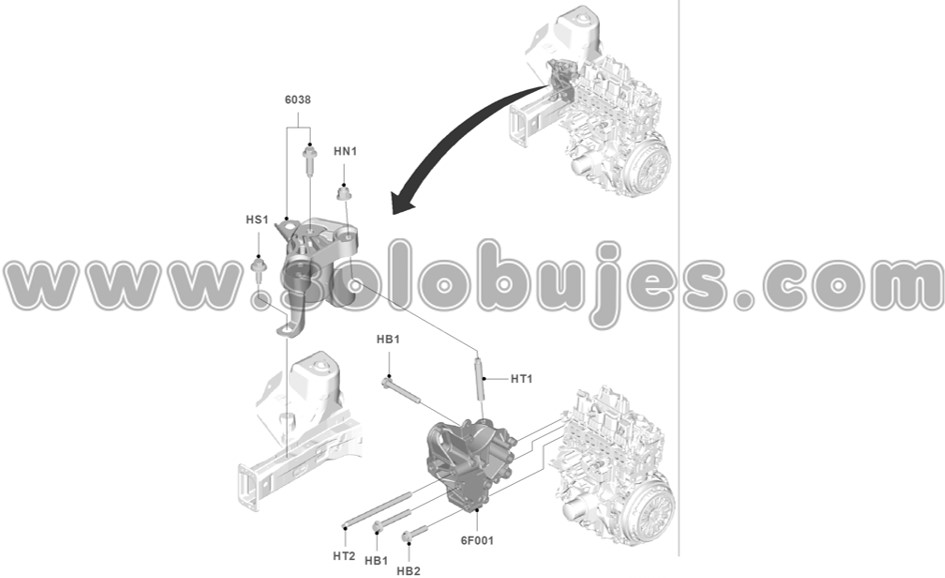 Soporte motor delantero Fiesta 2012 catalogo