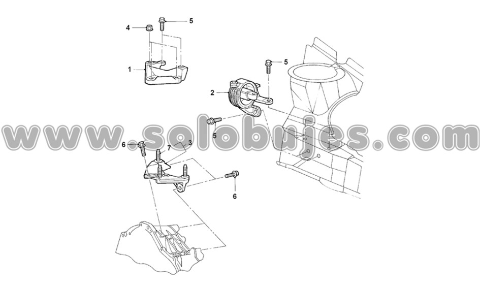 Soporte motor izquierdo Fiesta 2005 catalogo