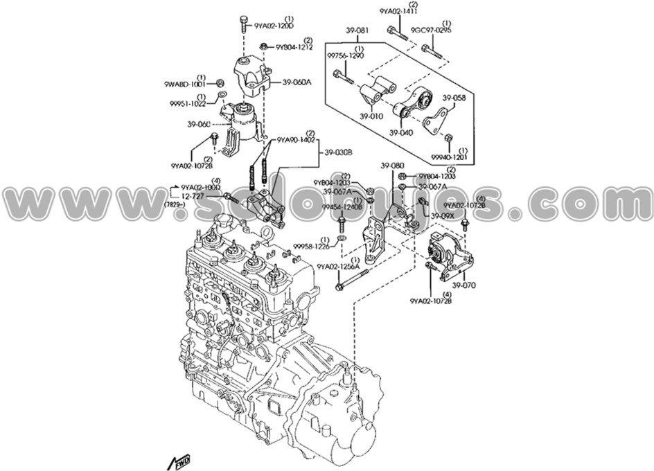 Soporte motor izquierdo Mazda6 2011 catalogo
