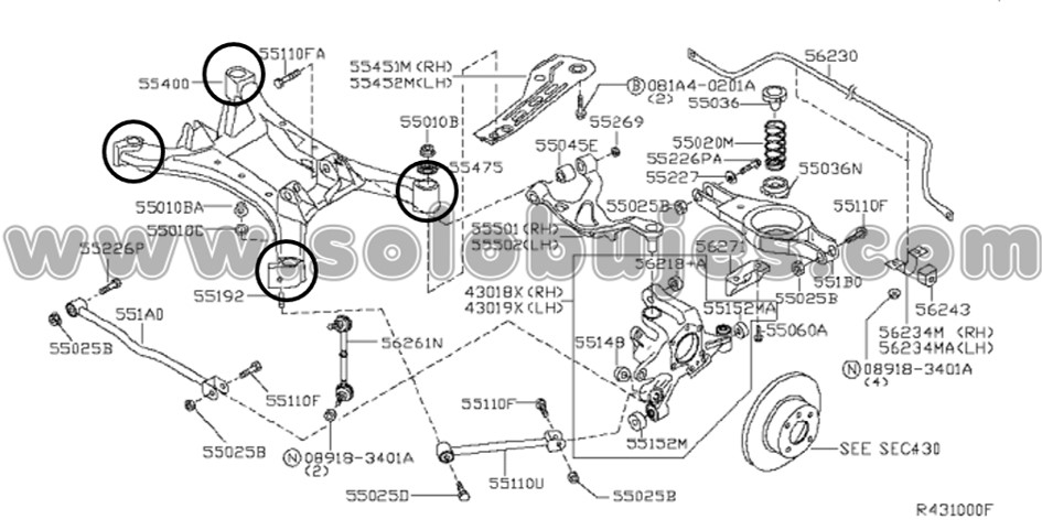 Buje cuna trasero Altima 2014 catalogo