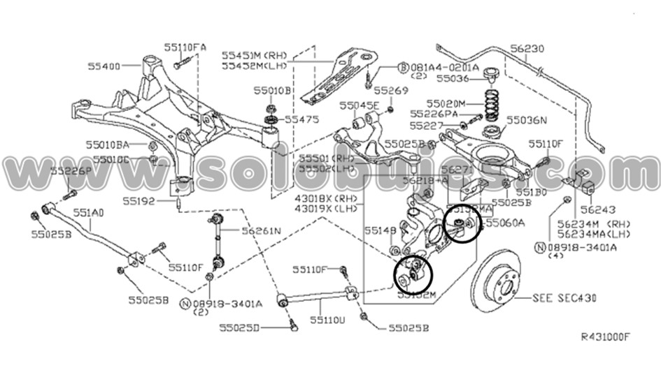 Buje portamangueta Altima 2014 catalogo