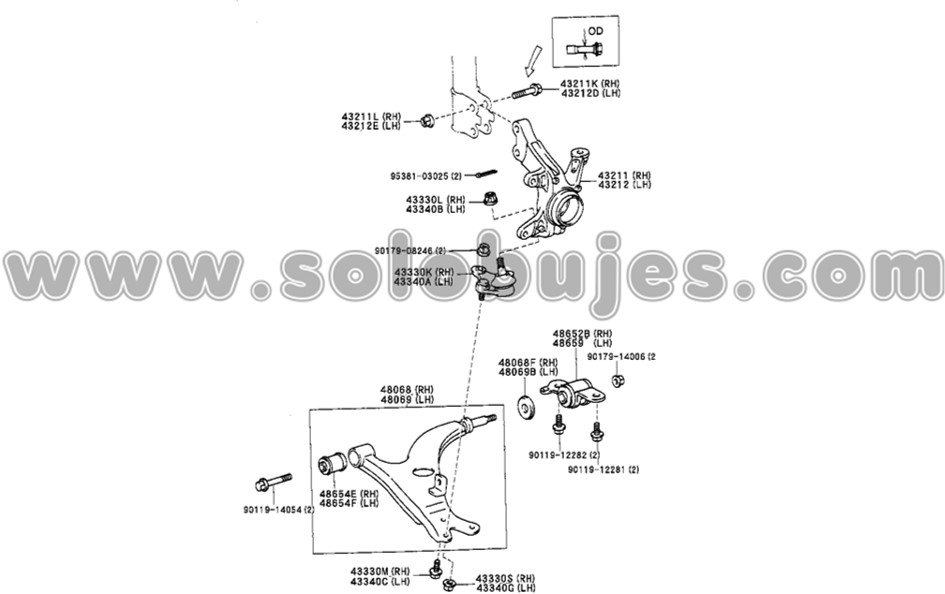 Buje puño tijera Rav4 1995 catalogo