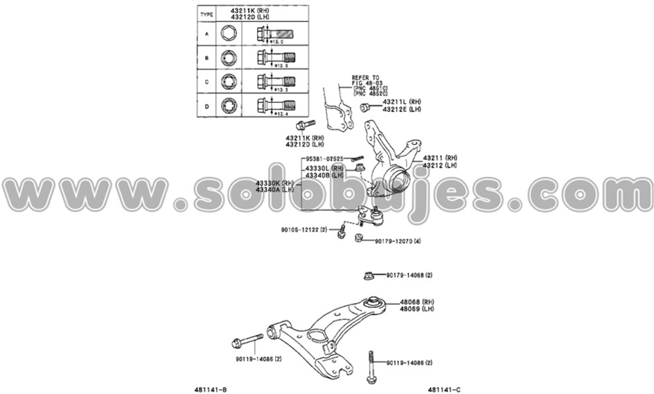 Buje puño tijera Rav4 2003 catalogo