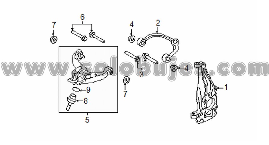 Buje tijera superior F150 2019 catalogo