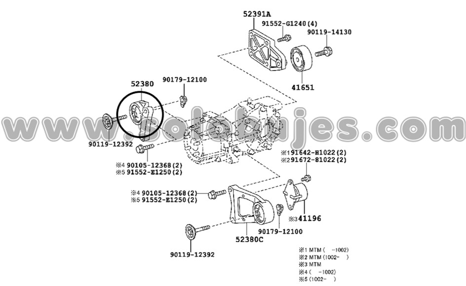 Buje soporte diferencial derecho Rav4 2011 catalogo
