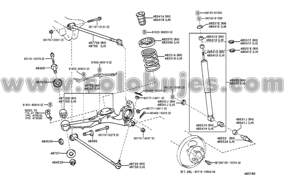 Buje templete Rav4 1995 catalogo