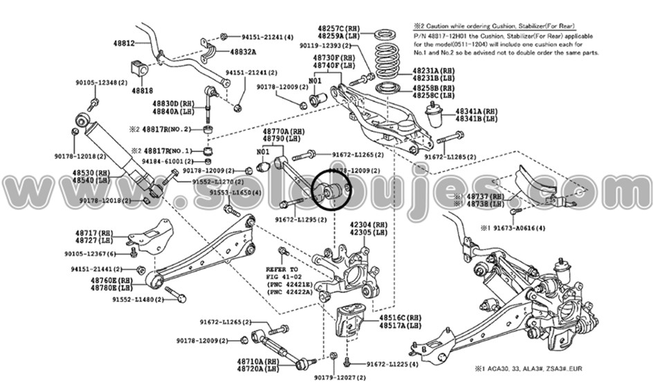 Buje templete curvo Rav4 2013 catalogo