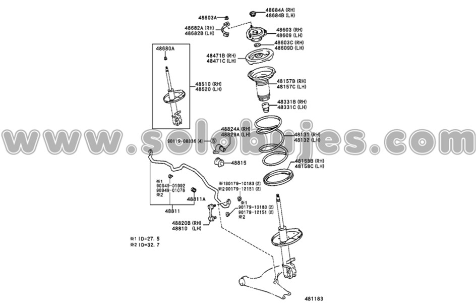 Soporte amortiguador derecho Rav4 1995 catalogo