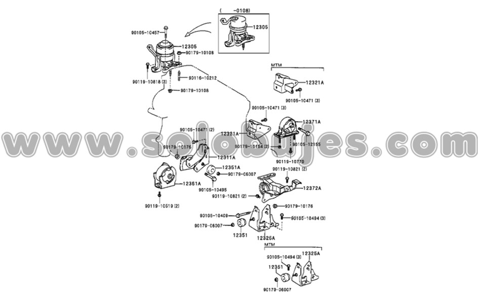 Soporte caja Rav4 2003 catalogo