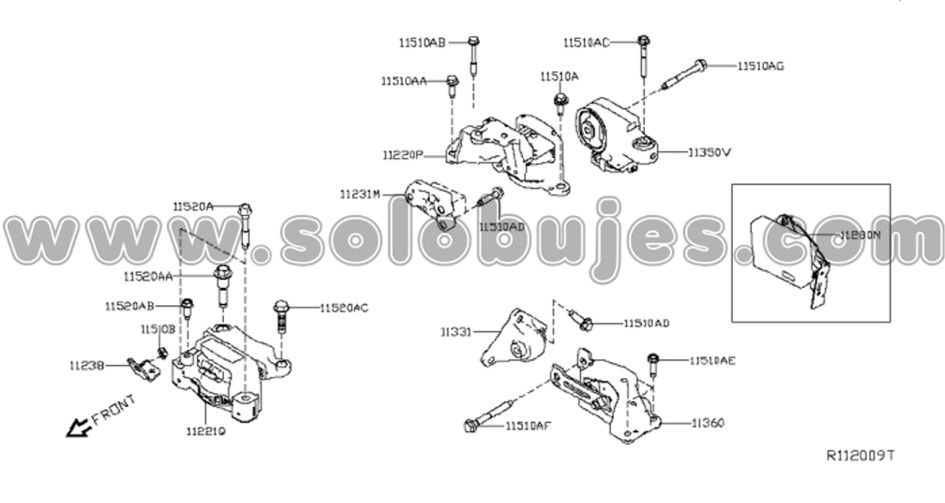 Soporte motor delantero Altima 2020 catalogo