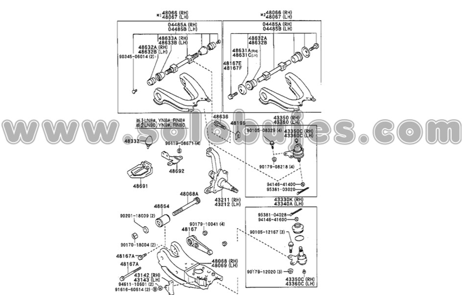 Buje tijera Hilux 4x2 1997 catalogo