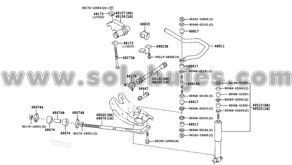 Cauchos amortiguador Hilux 1993 catalogo